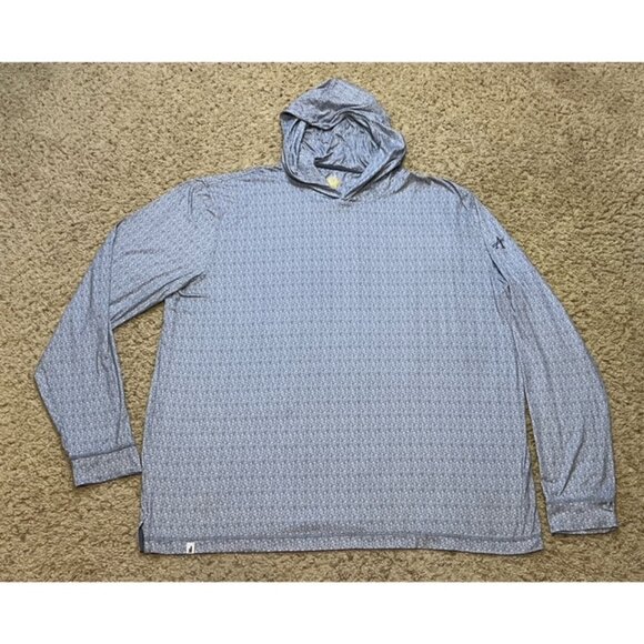 Johnnie O Men Navy Rucker Prep-Formance Lightweight Hoodie Shirt Size XXL EUC - Picture 1 of 6